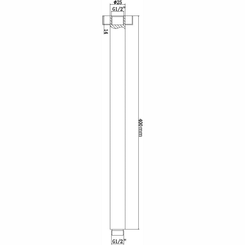 400mm Gunmetal Ceiling Shower Arm