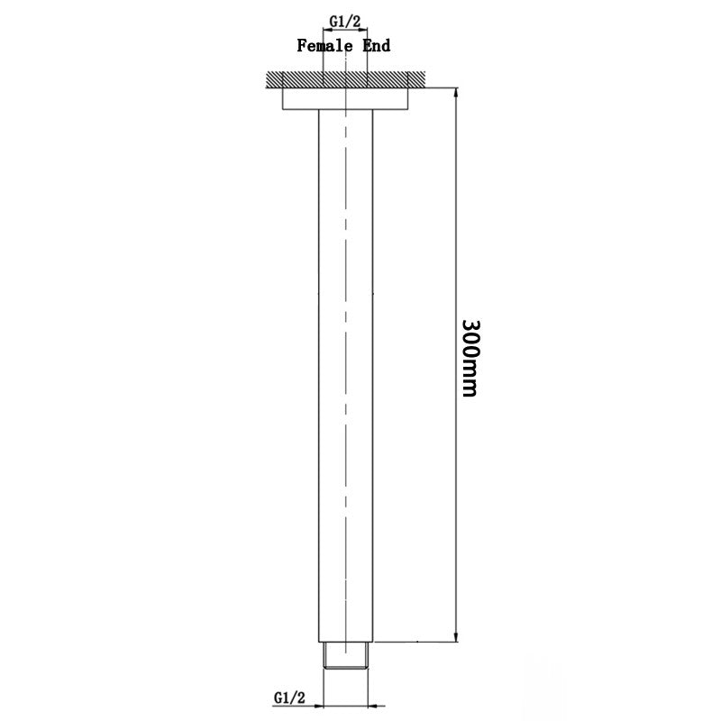 300mm Gunmetal Ceiling Shower Arm