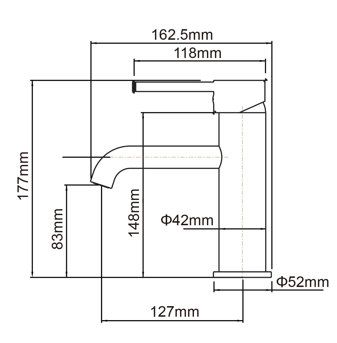 LUCID PIN - Gunmetal Basin Mixer