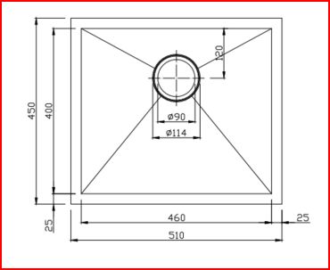 510x450x230mm Gunmetal Grey Stainless Steel Single Bowl Kitchen Sink