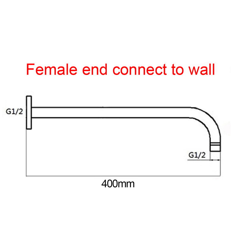 400mm Gunmetal Wall Shower Arm