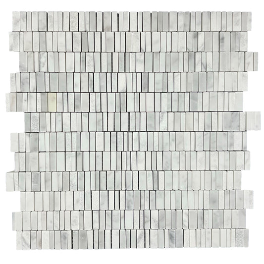 MINI CARRARA INTERLOCK HONED + POLISHED + SANDBLASTED