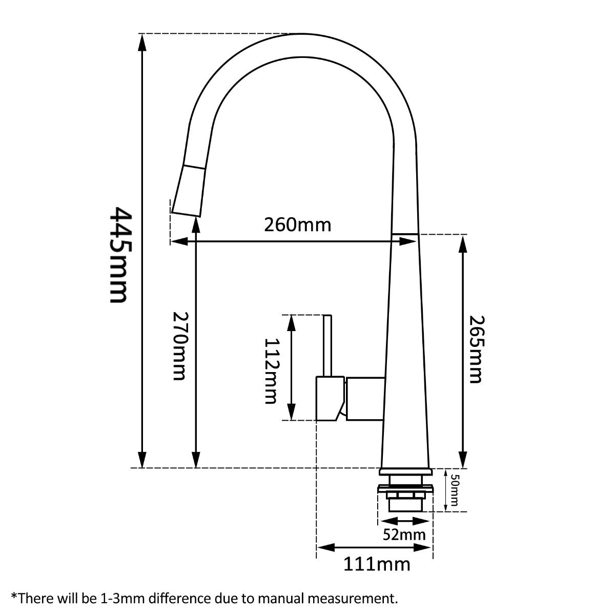 Gunmetal Pull Out Kitchen Mixer
