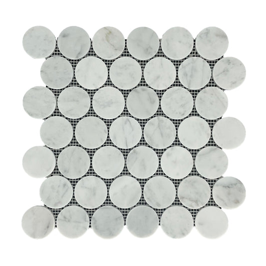 PENNY ROUND CARRARA HONED