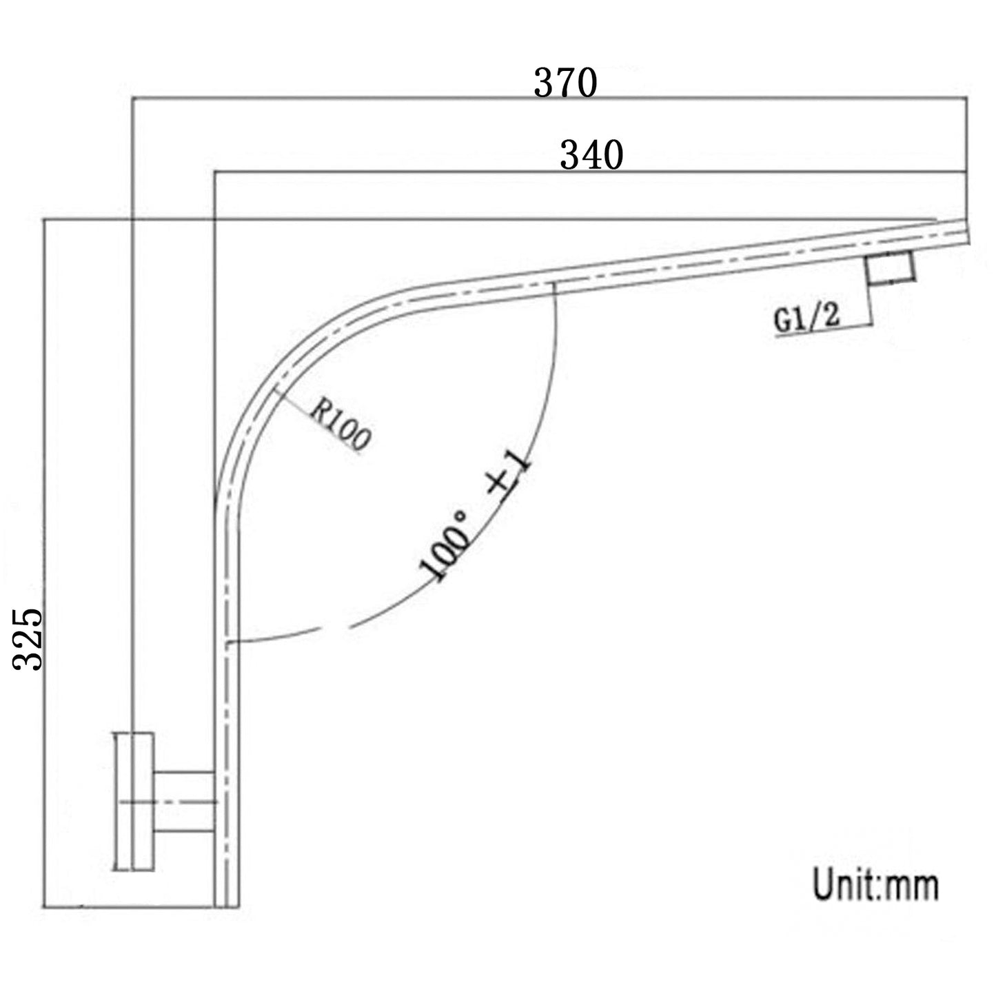 Gunmetal Wall Shower Arm