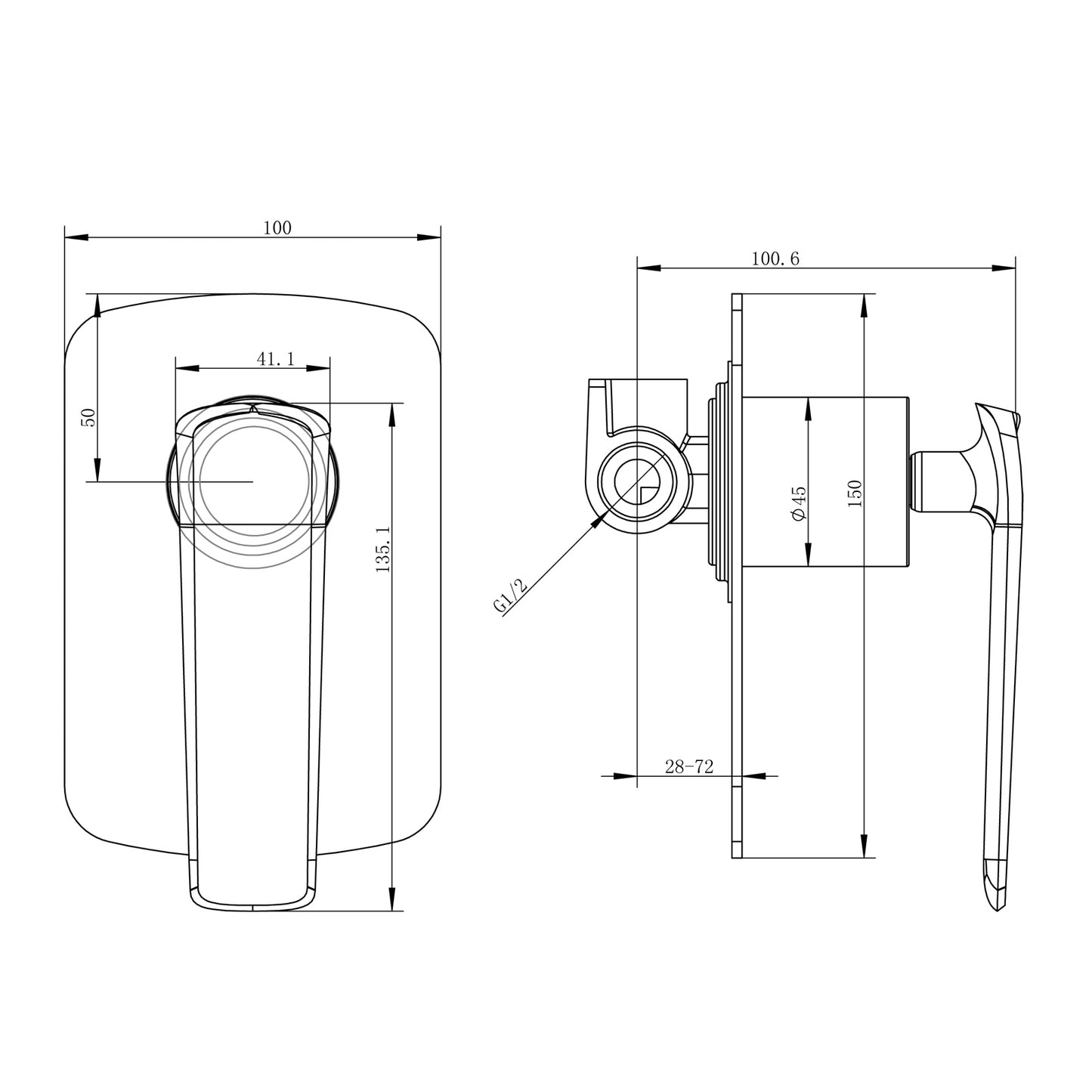 ESPERIA - Gunmetal Wall Mixer